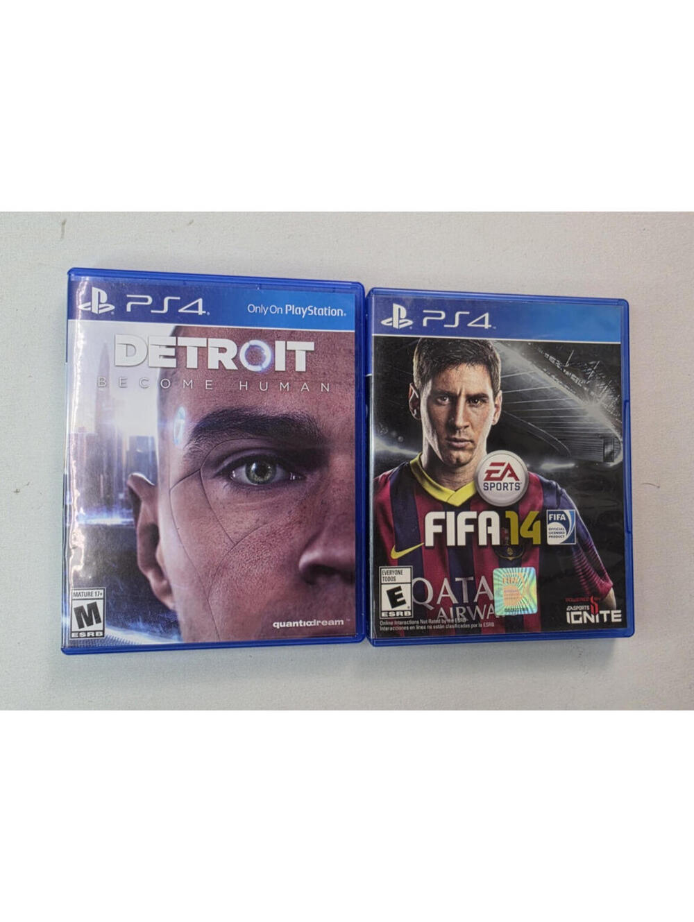 Playstation 4 PS4 Lot of 2 Games Fifa 14 and Detroit Become Human TESTED